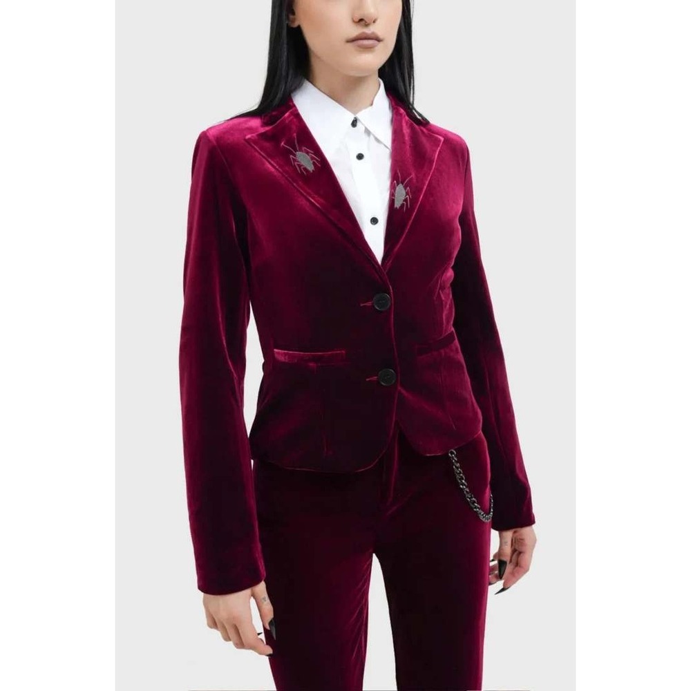 Killstar Recently Deceased Shrunken Blazer Red Velvet Beetle XL
